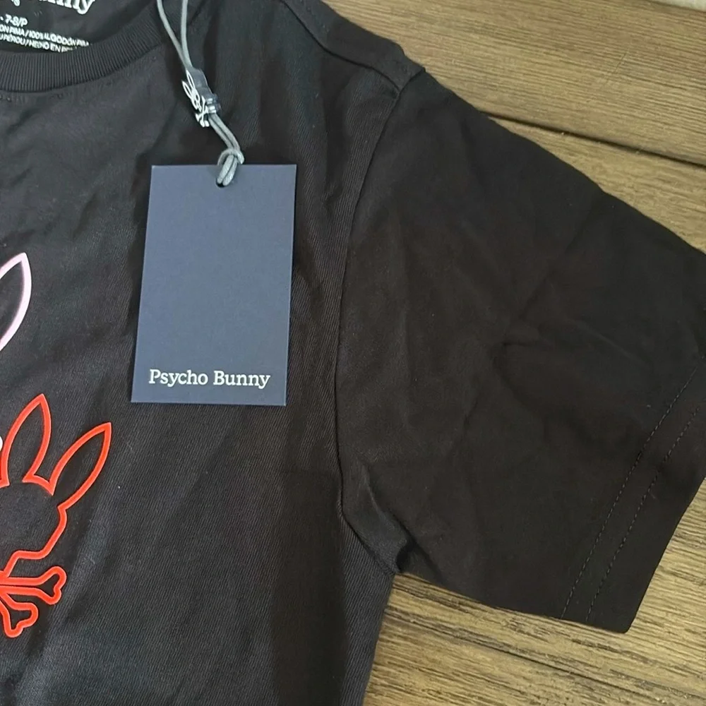 NWT [Psycho Bunny] Silverdale Graphic Short-Sleeved Black T-Shirt Youth S (7/8) - Picture 6 of 9